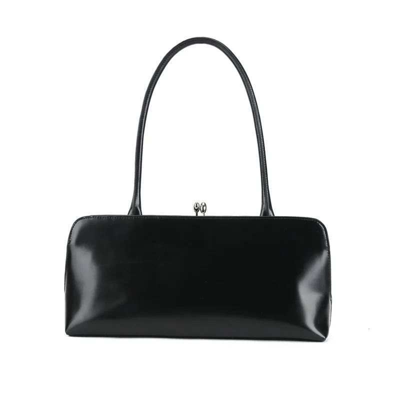 

2020 Summer New Style FEMALE Solid Color Business Pack Black Large Capacity Clip Bag Hand Square Package For Women X004