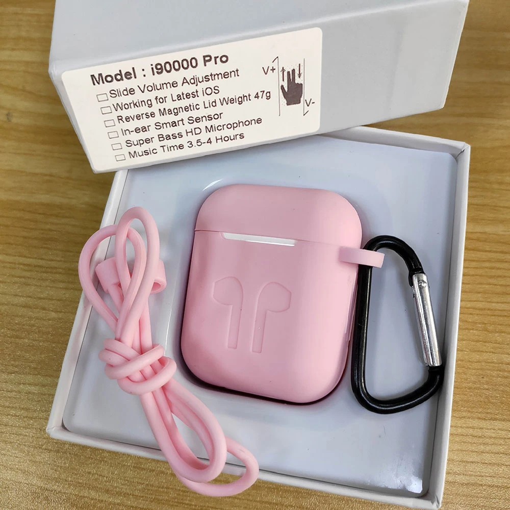 Наушники i90000 TWS Pro Bluetooth 5,0, раздельные беспроводные наушники 8D, супер бас наушники для всех смартфонов PK i500 i5000 TWS - Цвет: i90000Pro Pink case
