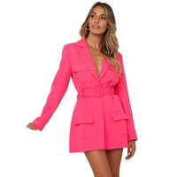 blazers for woman with pockets fashion women blazer office business springautumn casual lace up lapel lady coat