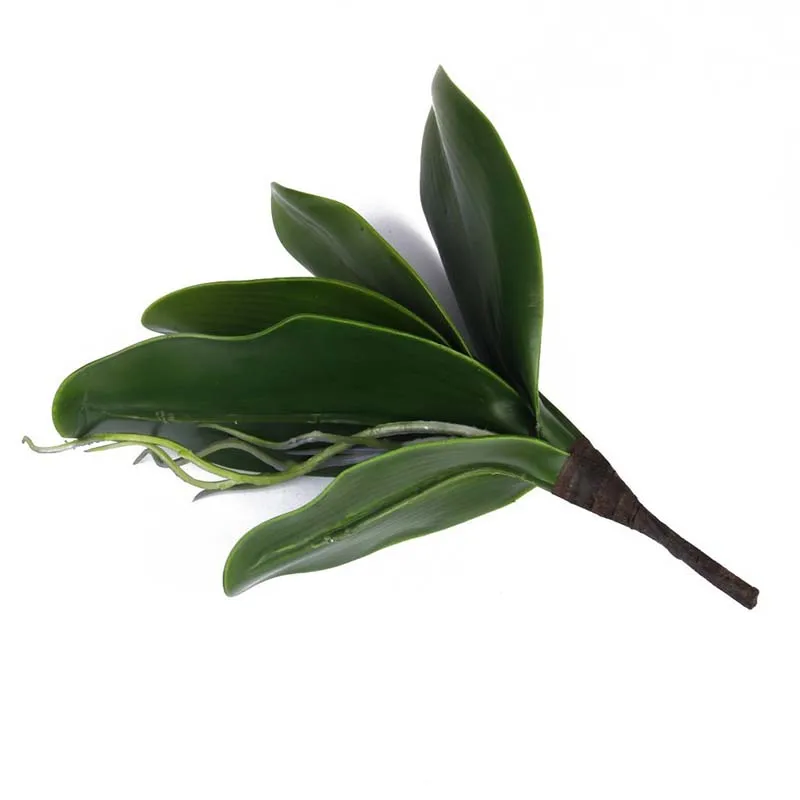 

1 branch Simulation Leaf Artificial Butterfly Orchid Green Main Decoration