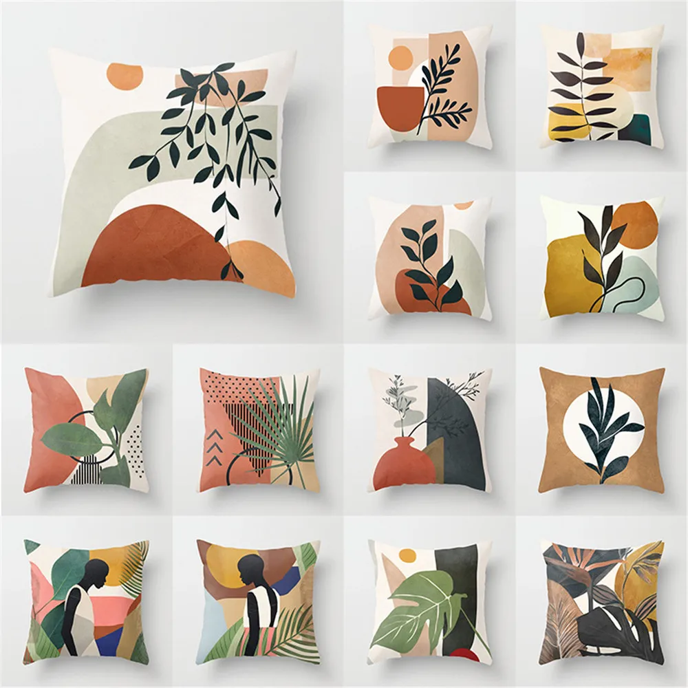 

45X45CM Simple Abstract Decorative Pillowcases Polyester Throw Pillow Case Striped Geometric Pillowcase Kussensloop