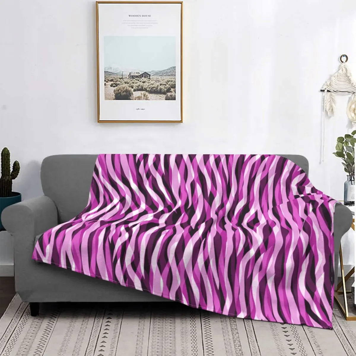 

Розовое одеяло с принтом зебры, плюшевое теплое супермягкое Фланелевое флисовое покрывало в полоску с животными для дивана