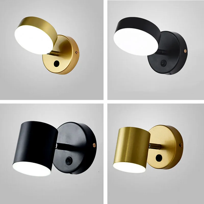 

Nordic Luxury golden LED wall lamp Creative rotating adjustable бра for bedside bedroom lampara home decoration salon wall light