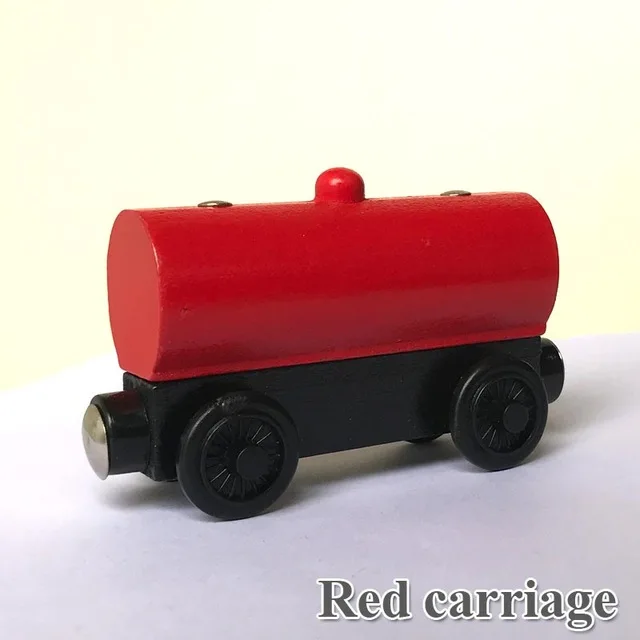 red carriage Магнитный паровозик Томас и его друзья, Волшебная машина, горячие колеса,, паровозик Томас для детей, Подарочная игрушка, паровозик, модель, деревянный Паровозик - Цвет: red carriage