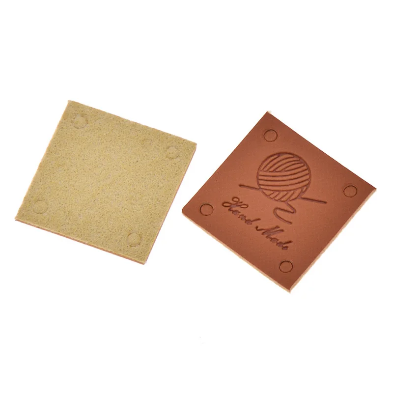 50 шт./лот квадратные кожаные этикетки для одежды ручной работы рукоделия шитья