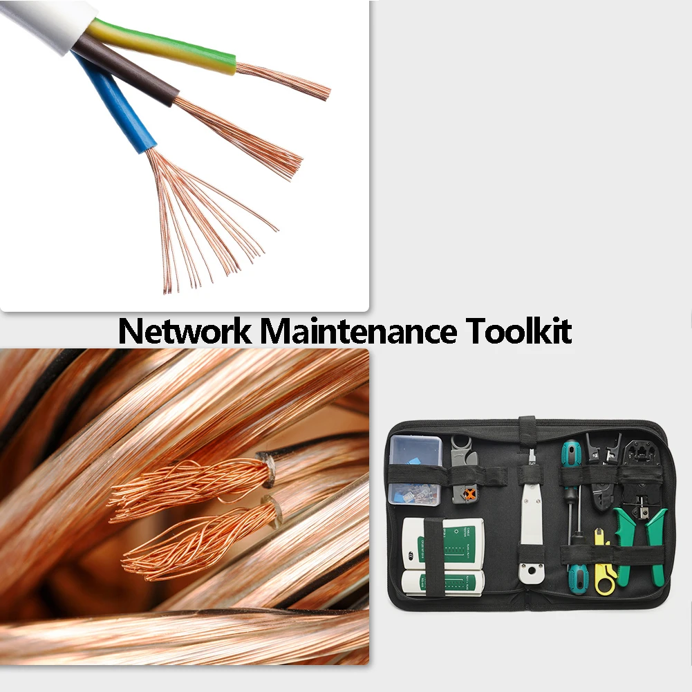 

14pcs/Set RJ11 RJ45 RJ12 Cable LAN Tester Crimp Plier Crimper Plug Clamp Portable Ethernet Network Repair Tool