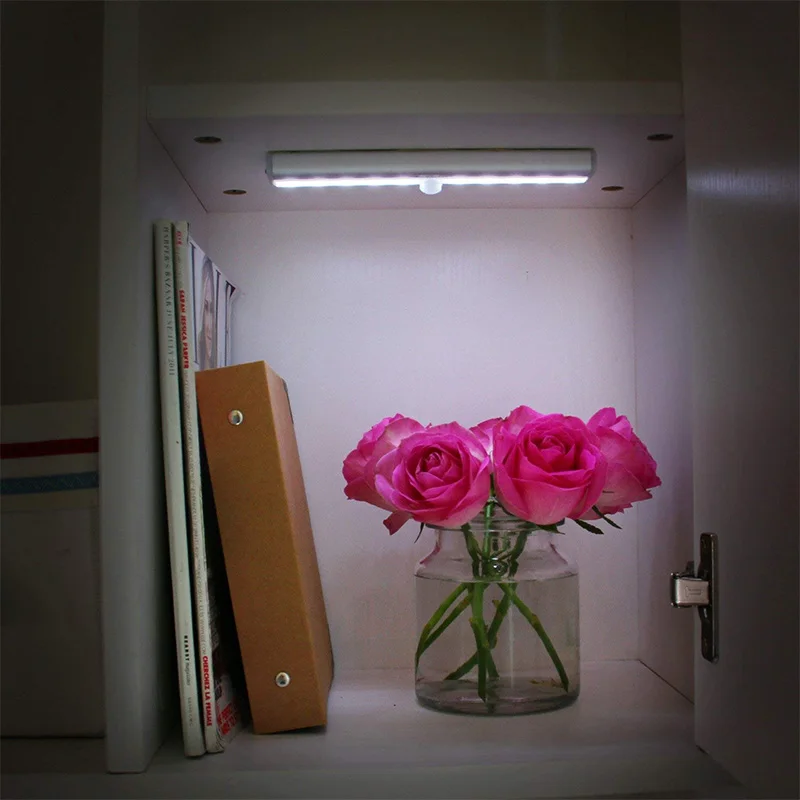 Светодиодный движения Сенсор ночные светильники для под шкаф Кухня полка