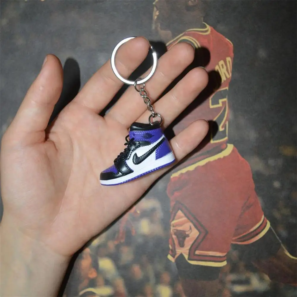 one shoe keychain Дропшиппинг aj1 offwhite Chicago Unc брелок в виде кроссовка Air Jordan 1 3D мини-кроссовки, закрытая спортивная обувь брелок в виде кроссовка s - Цвет: one shoe keychain