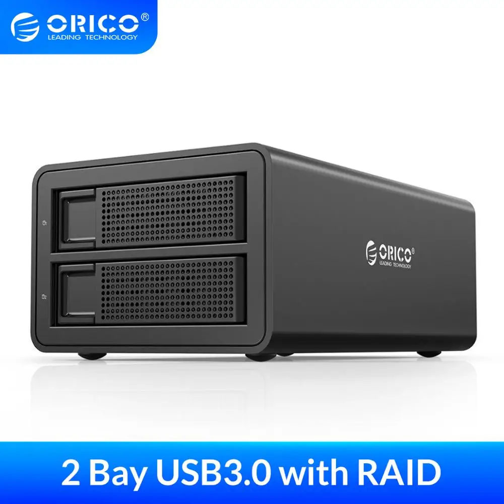 Док-станция ORICO Dual bay 3 5 дюйма для HDD USB3.0 к SATA с алюминиевым корпусом RAID 48 Вт внешний
