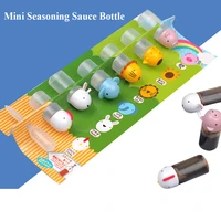 1set mini seasoning sauce bottle cute cartoon mini sauce containers soy sauce seasoning bottle for bento box kitchen accessories
