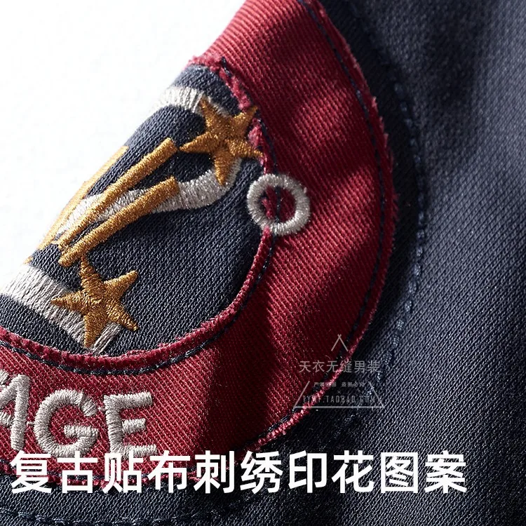 Осенне-зимняя новая трикотажная куртка в стиле милитари с вышивкой Мужская мода