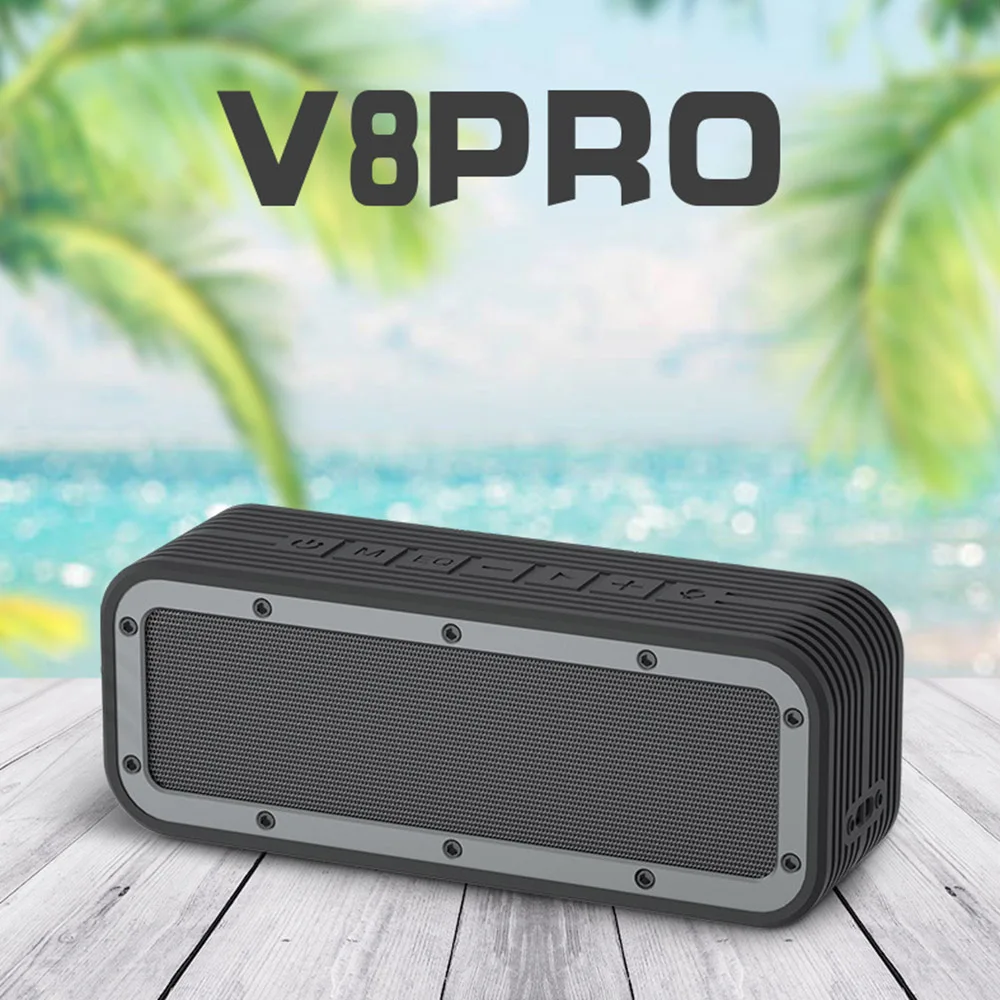 

V8 Pro Portable Bluetooth 5.0 Speaker Mini Wireless Subwoofer HIFI Stereo Sound Waterproof 5200mAh Audio Speakers for Home Party