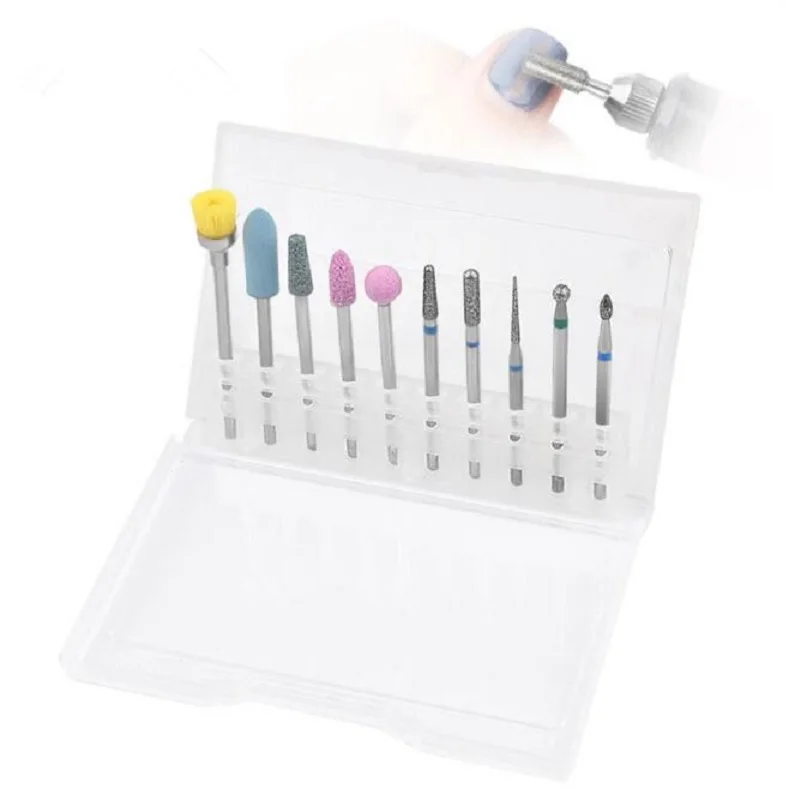 

Набор фрез для маникюра и педикюра, электрическая дрель, шлифовальный инструмент для нейл-арта, пилки, 10 шт./компл.