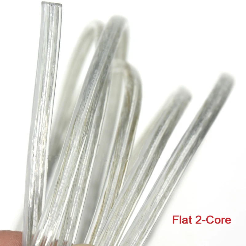 

Transparent Flat / Round 2 Core Electrical Cable Clear Tinned Copper Wire Home Bedroom Bar Lighting Lamp Fitting 1/2/5/10 Meter