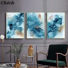 Абстрактная синяя Акварельная Краска на холсте, Постер, современный минималистичный принт, Настенная картина для гостиной, украшение для дома