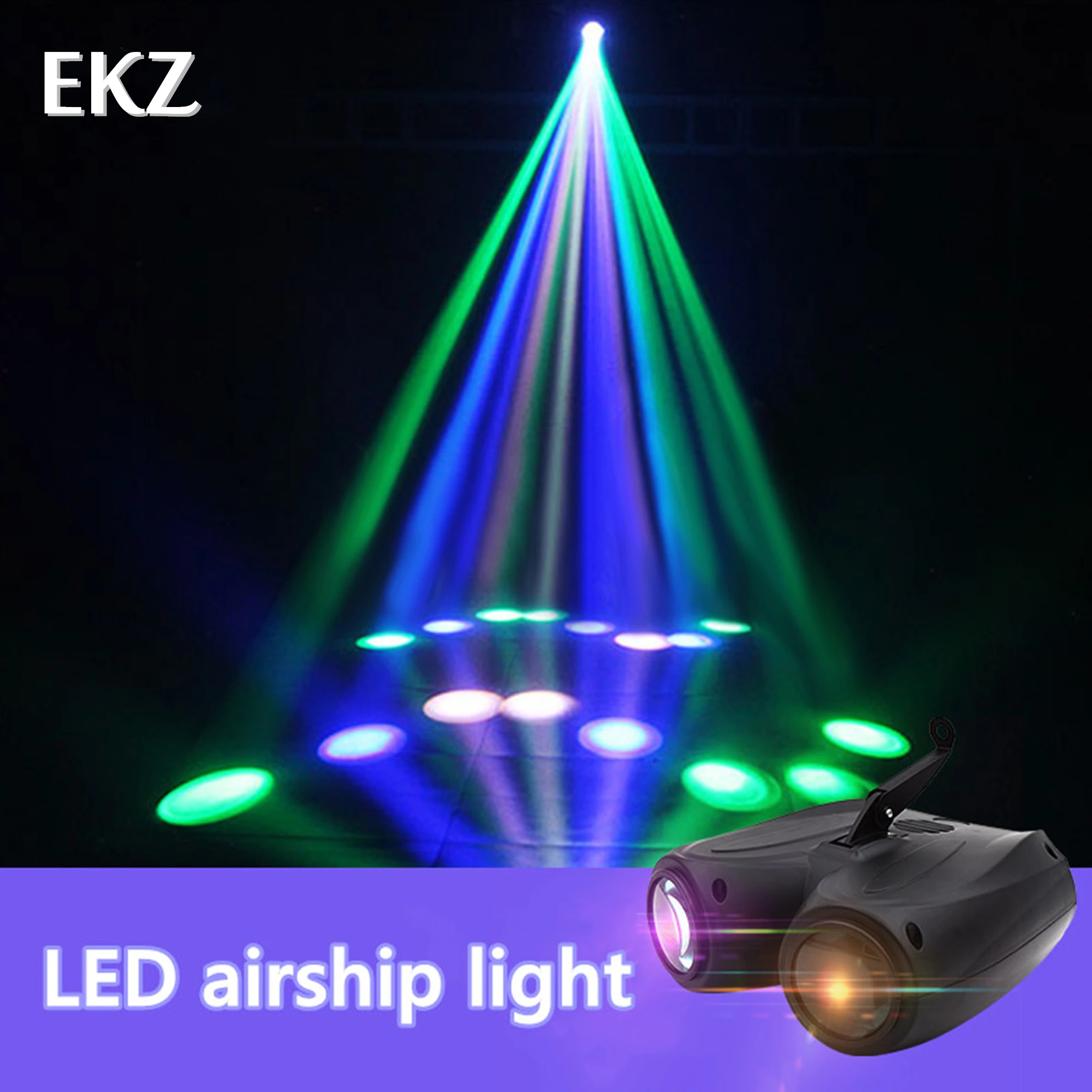 

Colorful 20W RGBW Pattern Led Stage Light 128/64LED Double Head Airship Projector Lamp for DJ Disco Party Effect Wedding Events