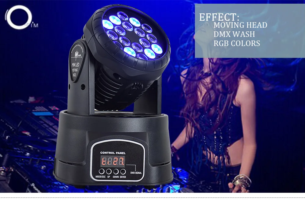 Горячая Быстрая светодиодный светильник с подвижной головкой RGB 18x3 Вт идеально подходит для мобильных DJ, вечерние, для ночного клуба высокое качество 2 шт./лот