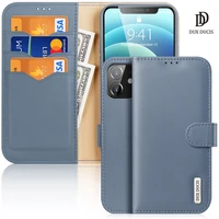 for iphone 12 mini 5 4 dux ducis hivo series flip cover luxury leather wallet case full good protection steady stand