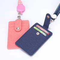 retractable lanyards id badge holder leather card holder name id card cover strap card case employee name holder