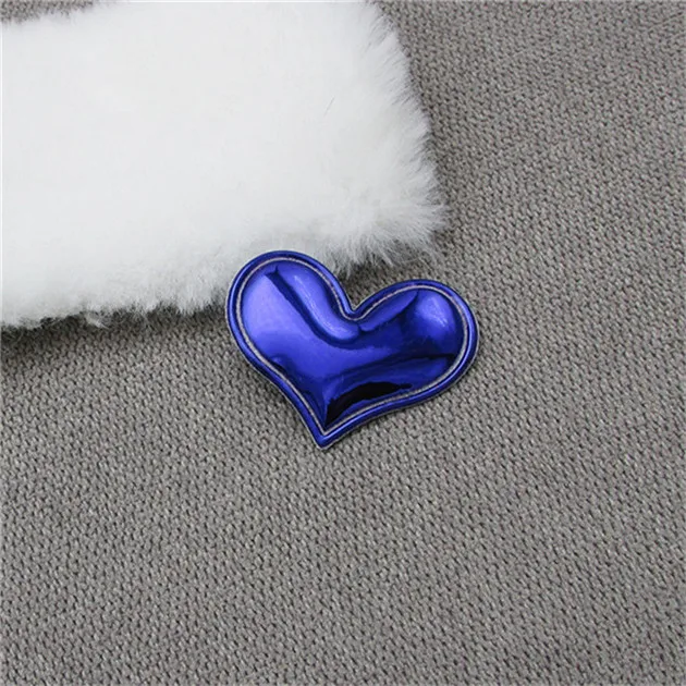 Dark blue Heart 50 шт., аппликационные наклейки из искусственной кожи с сердечком для сердец, детские головные уборы для творчества, шпилька аксессуары, материал, мягкое тиснение - Цвет: Dark blue Heart