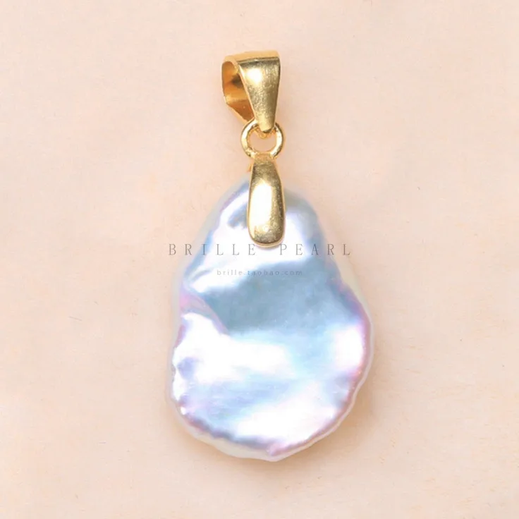 Подвеска-слайд из натурального жемчуга с пуговицами стерлингового серебра 925