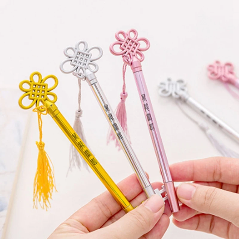 

Creative Fashion Palace Style Tassel Pendant Key Gel Signature Pen School Office Supplies Promotional Gifts About 15cm Length