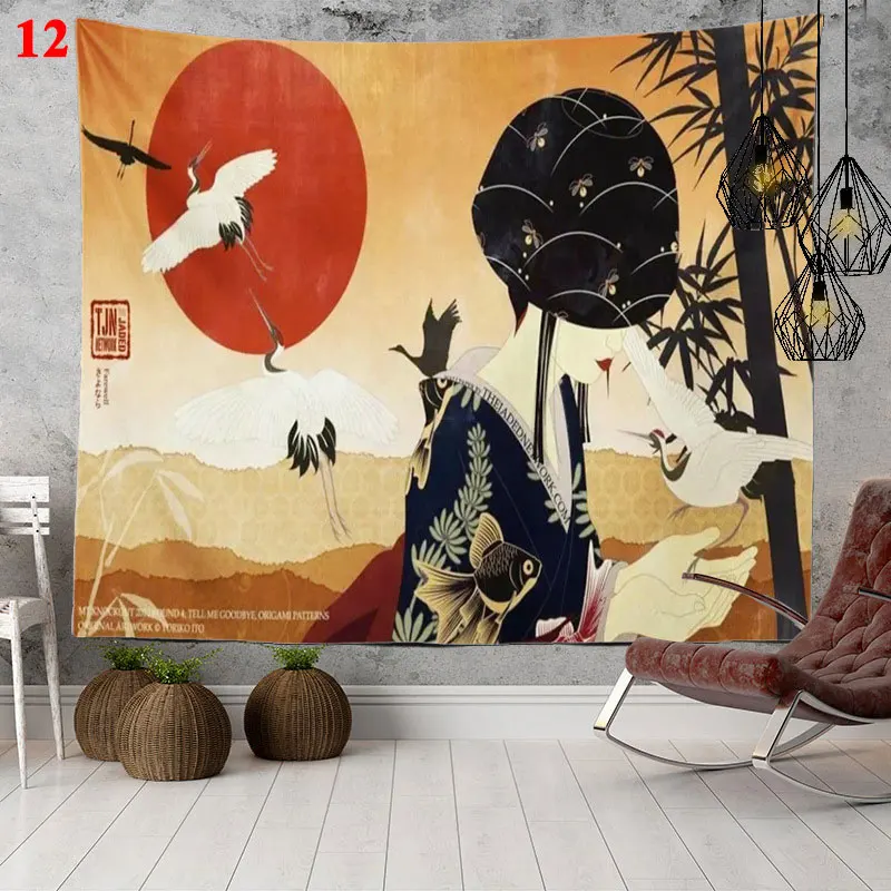 

New Fashion Blanket Kanagawa Wave Print Suspension Wall Hanging Bohemian Bed Blanket Wall Hanging Home Decor Bedroom Tapestry