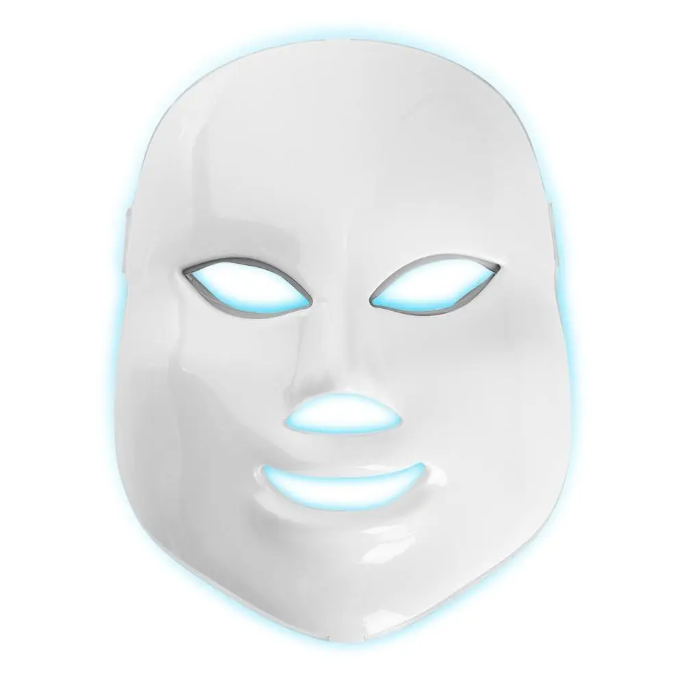 white no retail box Светодиодный маска для лица, терапия, 7 цветов, светильник, фотон, уход за кожей лица, омоложение, удаление морщин и акне, красота лица, спа - Цвет: white no retail box
