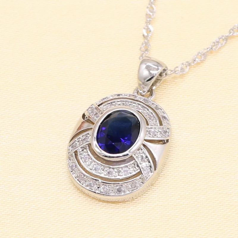 XUTAAYI Серебряные Ювелирные наборы для женщин синий кубический цирконий Белый