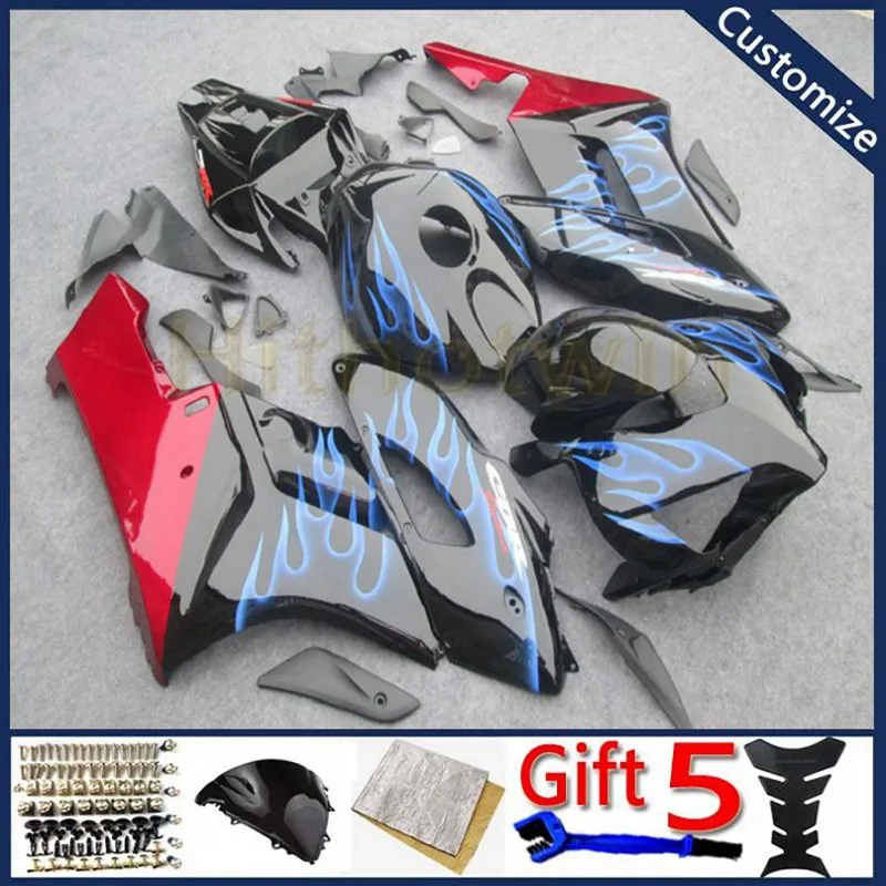 

Обтекатель для мотоцикла CBR1000RR 2004 2005 CBR 1000 RR 04 05 комплект пластиковых моторных панелей из АБС-пластика литьевая форма синее пламя красное