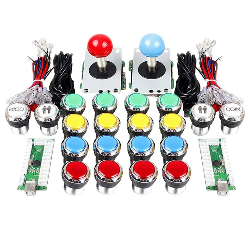 Аркадные DIY Kit Запчасти 2 игрока USB энкодер для ПК игры джойстик + кнопки с