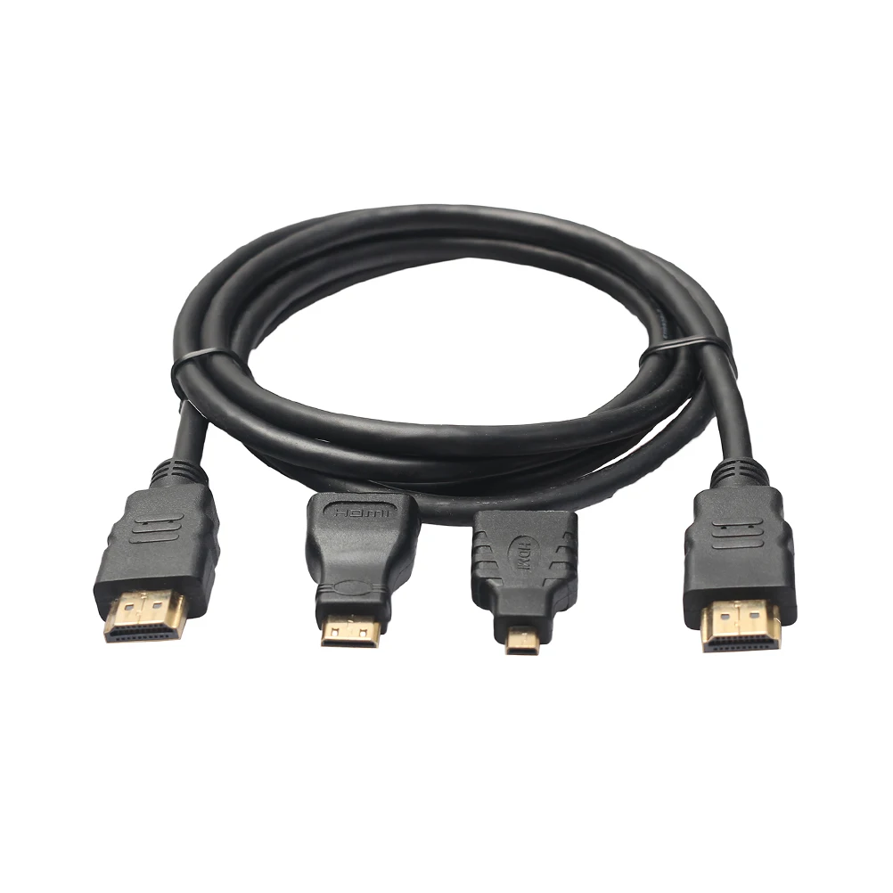 

3 In 1 V1.4 HDMI TO HDMI Mini HDMI Micro HDMI Cable Gold-plating Adapter Converter For Xbox360 For PS3 HDTV 1080P Mobile