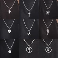 new long necklace for women 2021 trend vintage style mens neck chains choker hip hop unicorn maple leaf couple necklace gift
