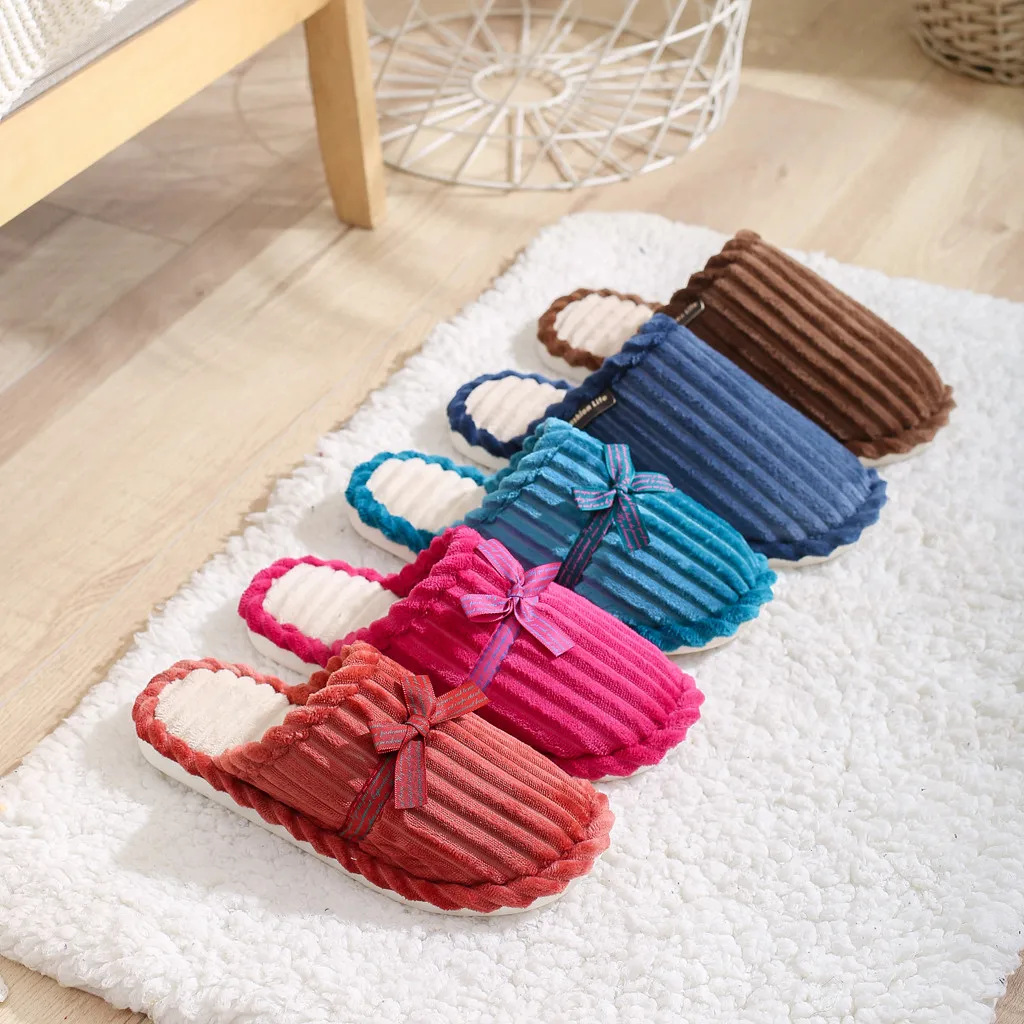 

SAGACE Women's Slippers 2019 Couples Butterfly Knot Warm Non-slip Floor Home Slippers Indoor Shoes House Shoes Woman flip flops