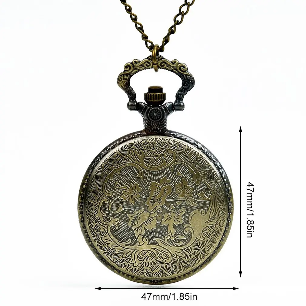 Большие карманные часы Бронзовый элемент ретро классический дизайн мужские