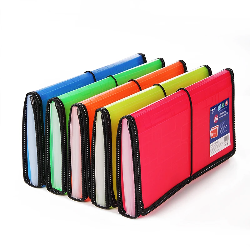 10 Color A6 Expanding 13 Pockets Accordion Folder Style Bills Receipt File Storage Paper Document Organizer Office School Supply |
