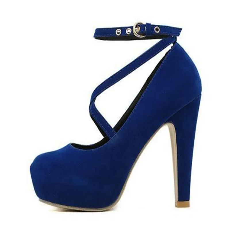 

Hot Fashion New high-heeled shoes woman pumps wedding party shoes platform fashion women shoes high heels 11cm suede black 8Size