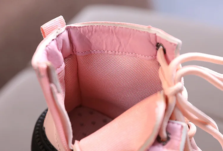 Зимние детские зимние ботинки для мальчиков и девочек милые кожаные теплые