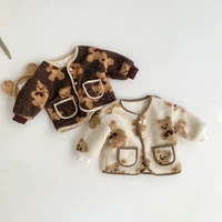 baby cute cartoon bear coats for autumn and winter boys and girls warm outerwear children clothes