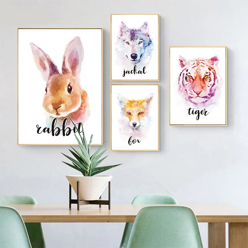 

Wall modern watercolor animal decoration painting living room bedroom study mural interior decoration painting