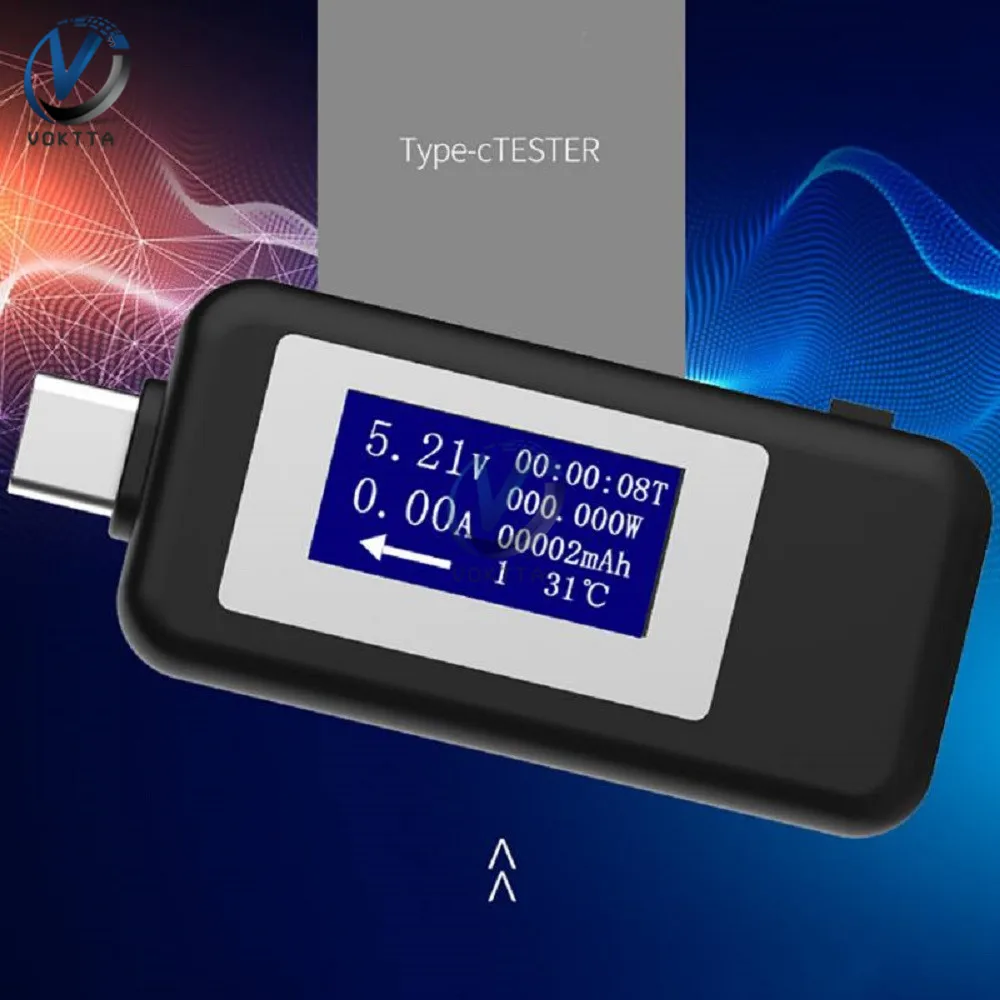 Тип-c USB тест er ЖК-цифровой вольтметр Амперметр Напряжение Ток тест детектор Банк питания зарядное устройство индикатор USB доктор
