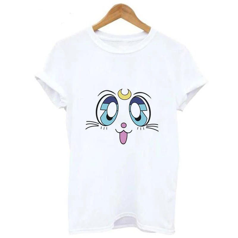 Harajuku Sailor Moon T Shirt New Fashion Pattern Streetwear Tops Loose Short Sleeve Women Tshirt Kawaii Print Couple Clothes