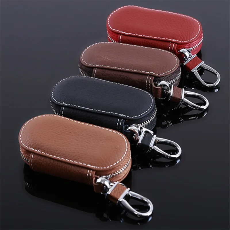 

PU Leather Car Key Wallets Men Key Holder Housekeeper Keys Organizer Women Keychain Covers Zipper Key Case Bag Pouch Purse