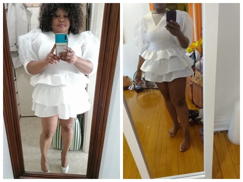 Платье женское Многоярусное в африканском стиле с оборками |