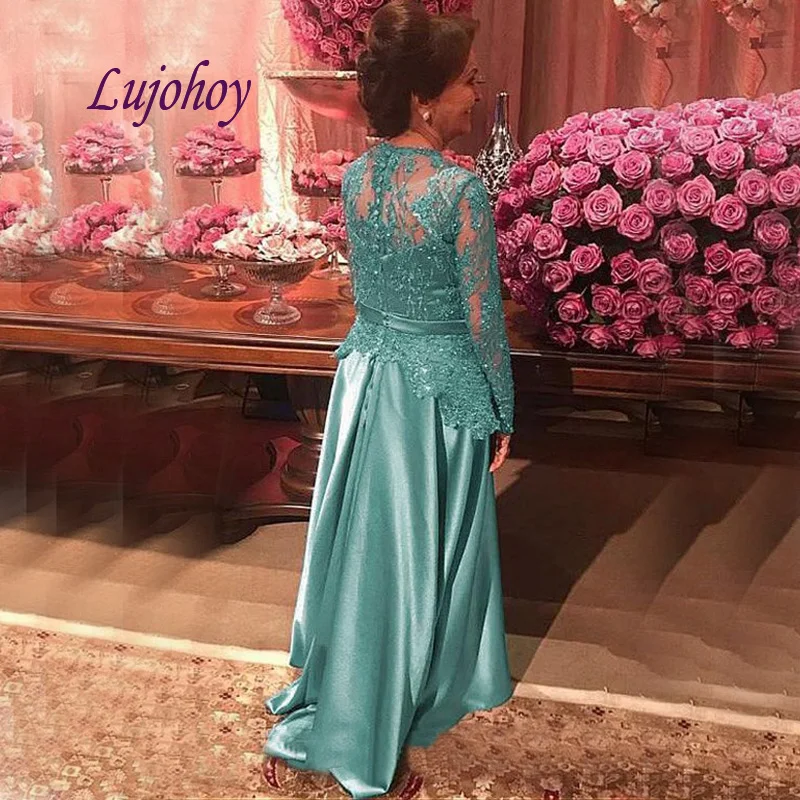 Платья матери невесты с длинным рукавом кружева размера плюс для свадьбы