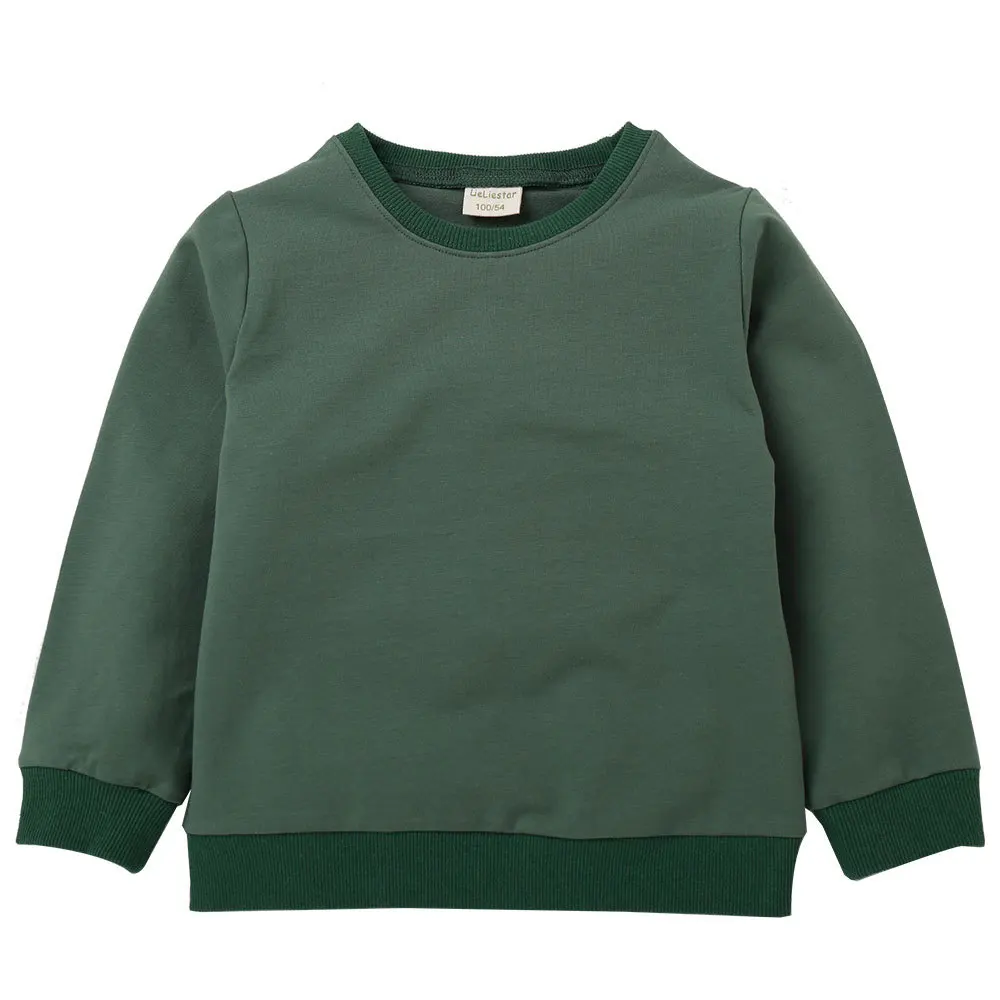 Spring and Autumn Children Long Sleeve Shirt Solid Color Sweatshirt Baby Boy Girl White Pullover Casual Kids Clothes | Детская одежда и