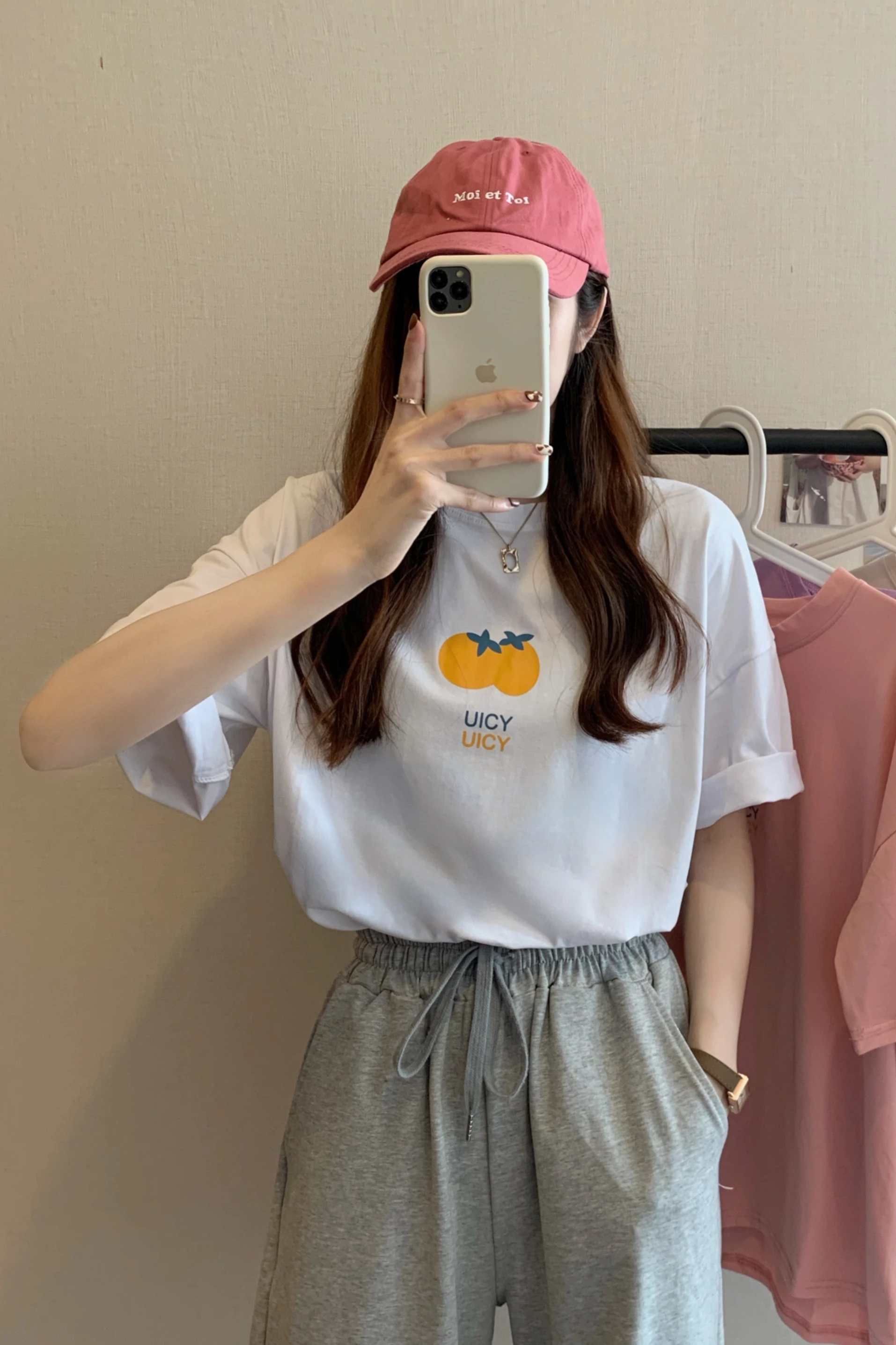 

Houthion Loose Plus Size Women's T-shirt New Casual Top Fashion Short Sleeve T Shirt Fruit Print O-neck Tshirt Summer