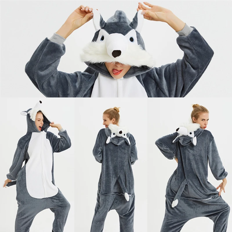 Унисекс Для женщин мужчин Единорог Комбинезоны фланелевые пижамы с рисунками