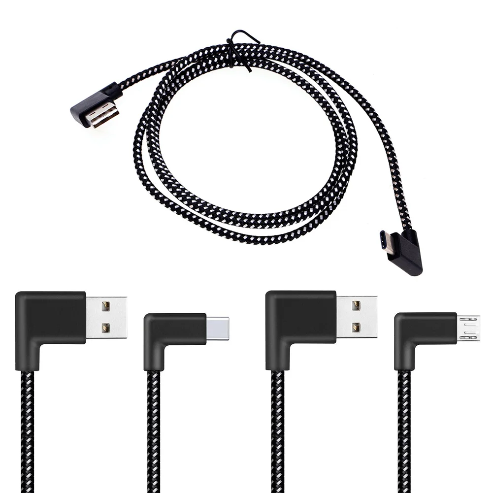 Мощный Прочный Микро сильный USB кабель 90 градусов двойной локоть головка