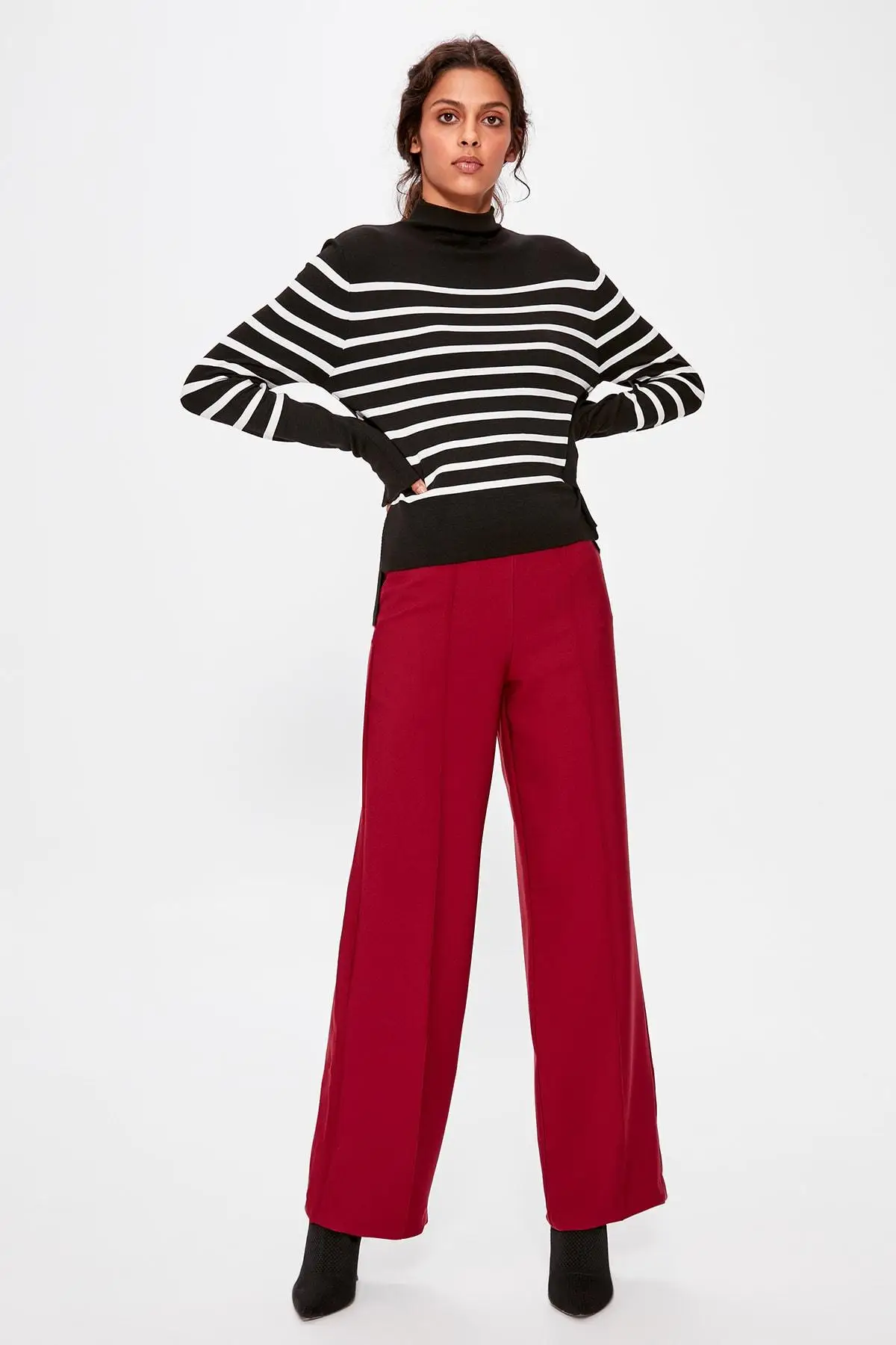 Trendyol бордовые базовые брюки TWOAW20PL0194|Брюки| |